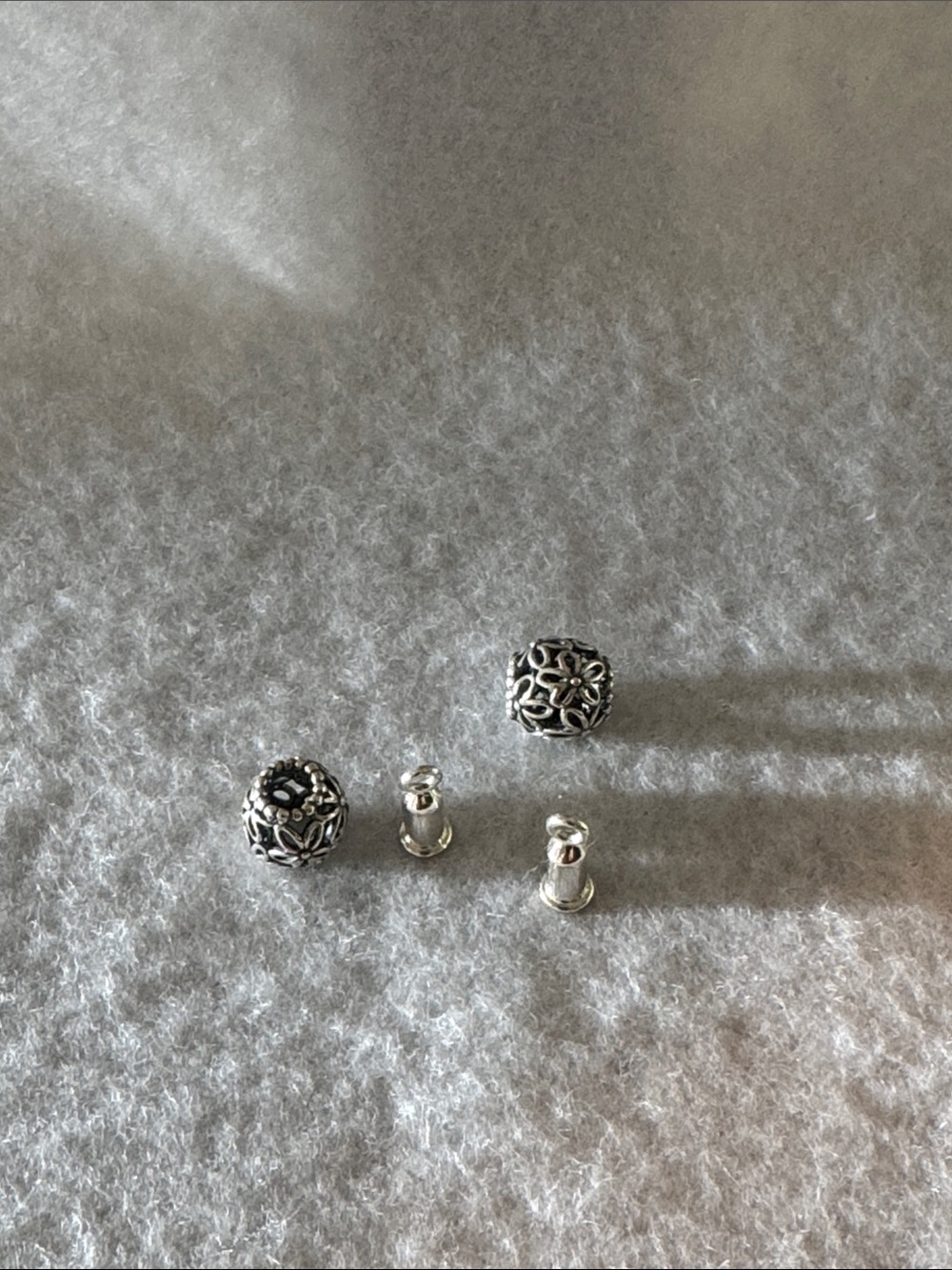Pandora Sterling Silver Flower Filigree Bead and Earring Bars Set - Silver
